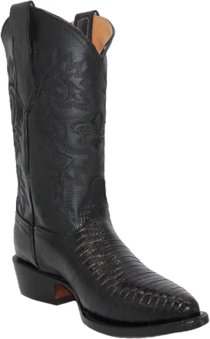 Men's genuine Leather Lizard Print J Toe Cowboy Boot