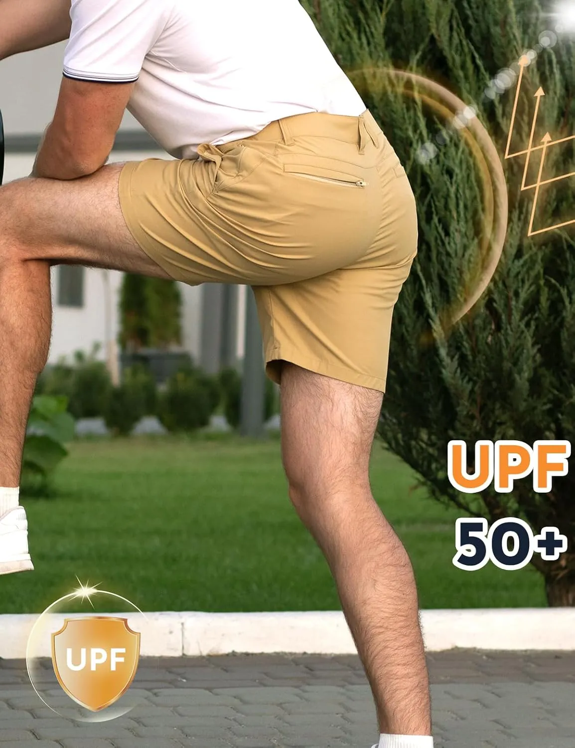 Mens Golf Shorts 7 Inch Inseam, Quick Dry Stretch Casual Lightweight Stretch Flat Front Hybrid Men's Golf Shorts for Men