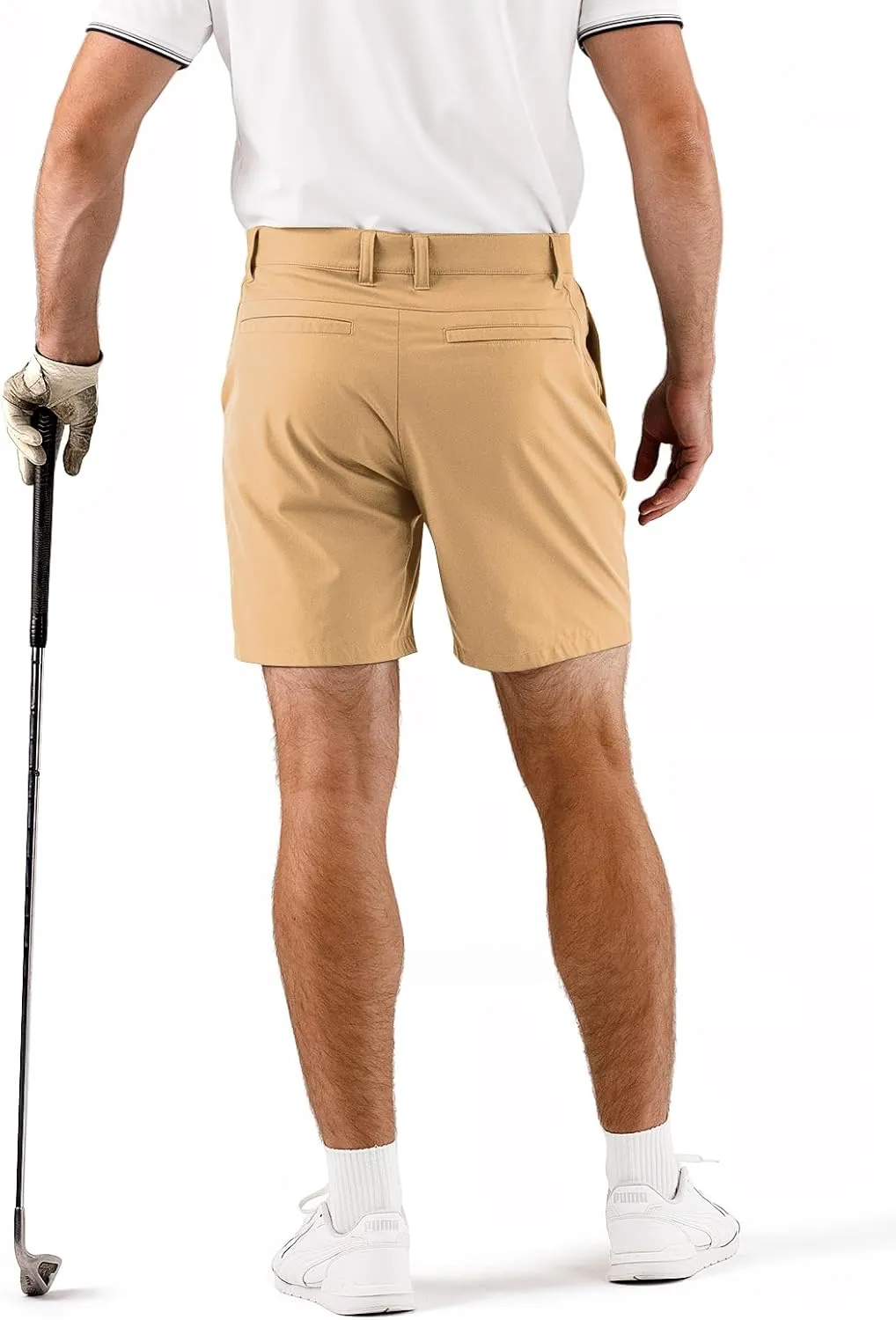 Mens Golf Shorts 7 Inch Inseam, Quick Dry Stretch Casual Lightweight Stretch Flat Front Hybrid Men's Golf Shorts for Men