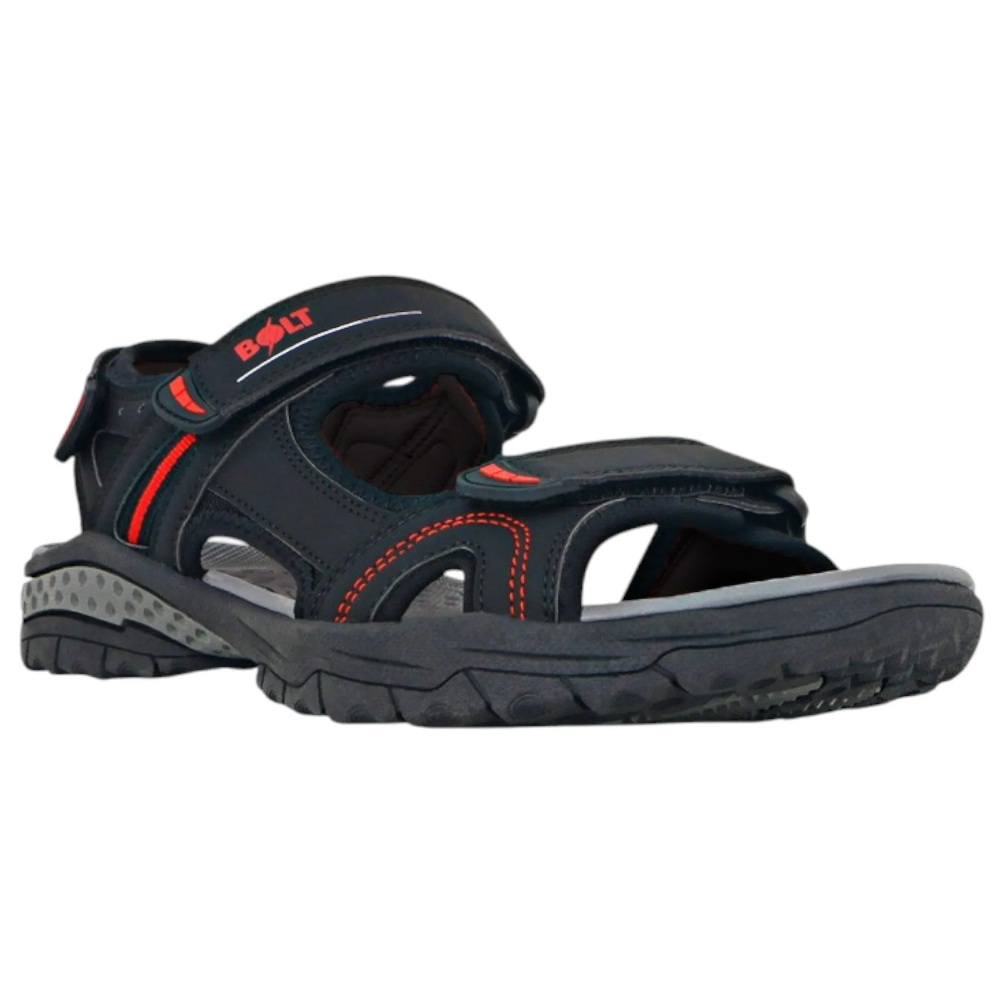 Mens Lightning Bolt Bruce Sandals Black/ Red
