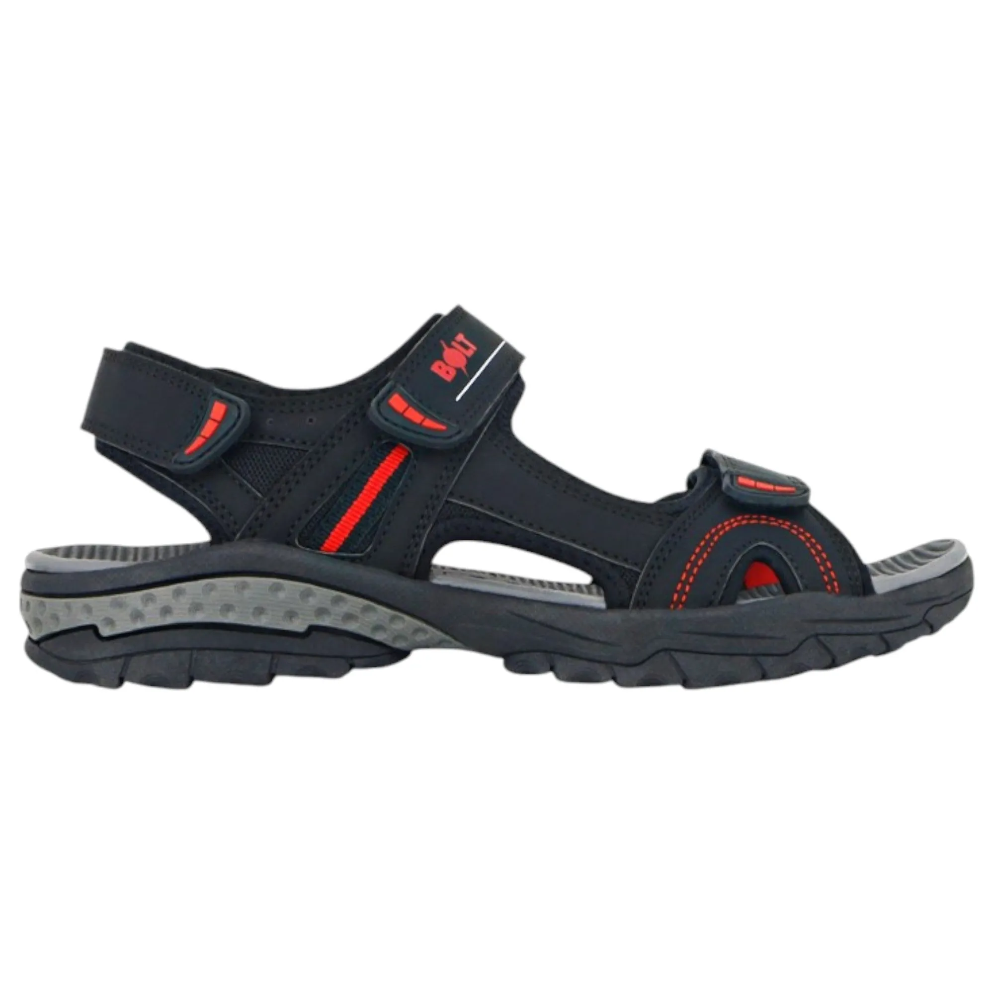 Mens Lightning Bolt Bruce Sandals Black/ Red
