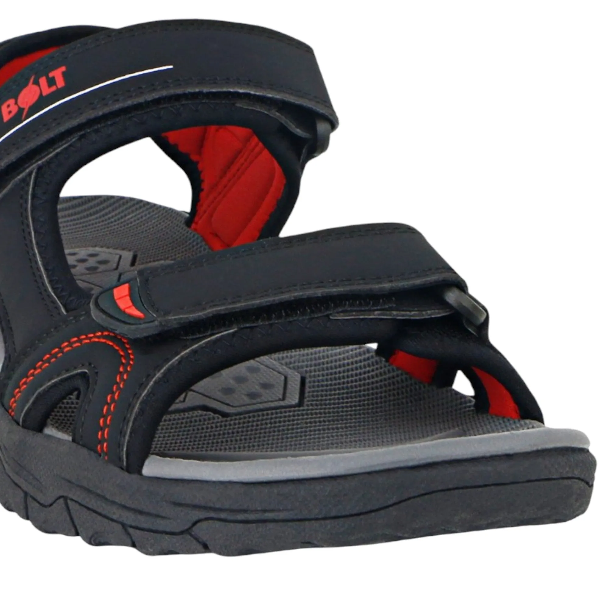 Mens Lightning Bolt Bruce Sandals Black/ Red