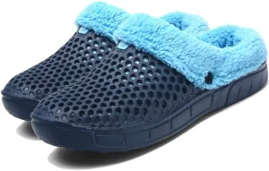 men's Lined Clog Breathable Mesh Lining Indoor Outdoor Walking Garden Clogs Winter Slippers