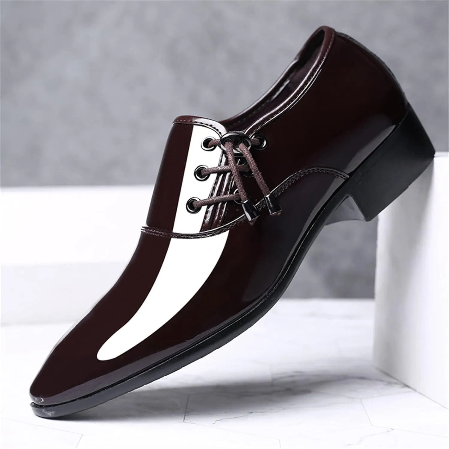 Mens Loafer Shoes Slip on Patent Leather Modern Dress Shoes for Men Business Casual Driving Prom Party Wedding Comfortable