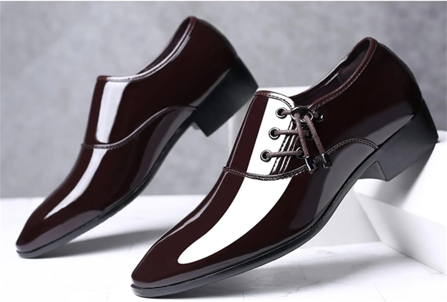 Mens Loafer Shoes Slip on Patent Leather Modern Dress Shoes for Men Business Casual Driving Prom Party Wedding Comfortable