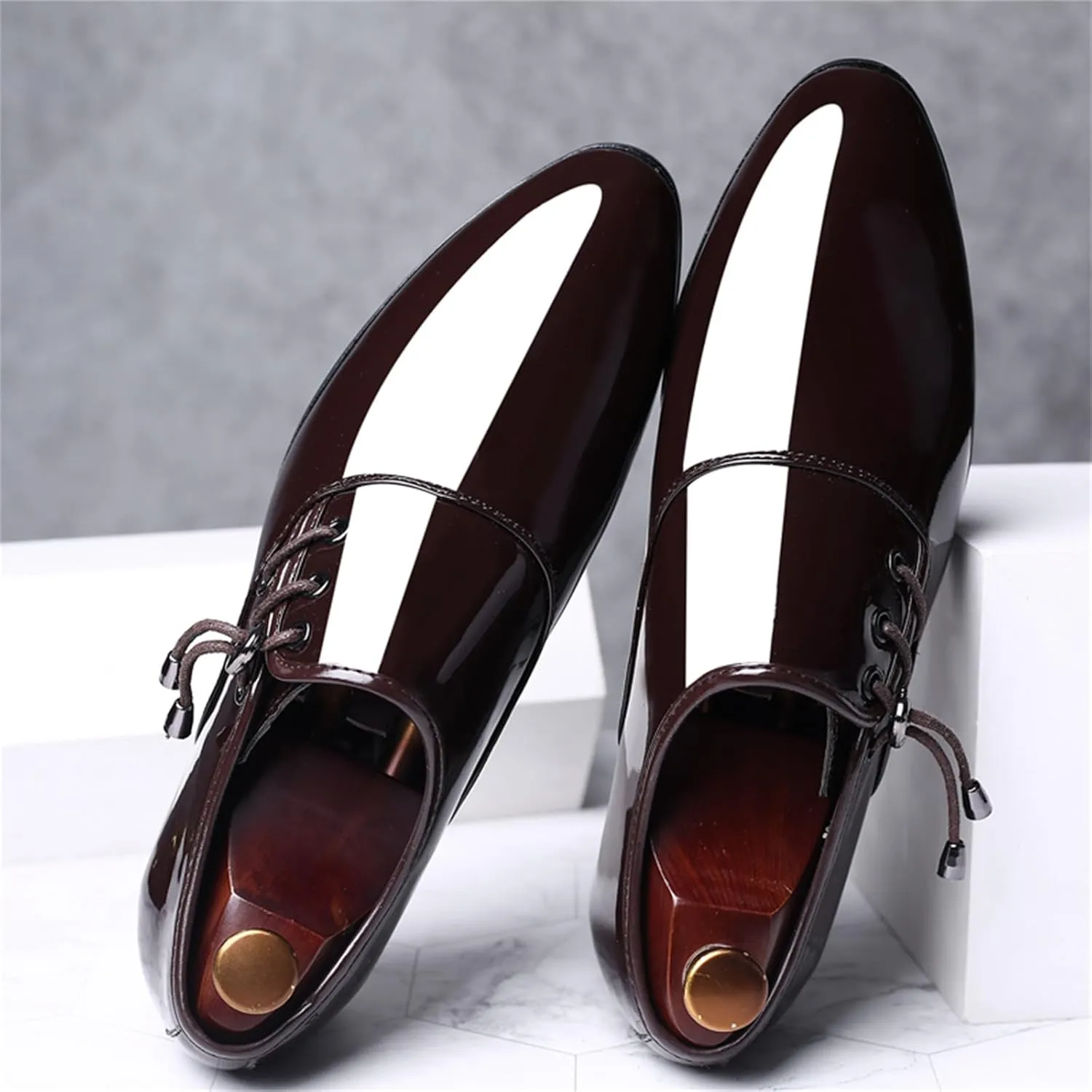 Mens Loafer Shoes Slip on Patent Leather Modern Dress Shoes for Men Business Casual Driving Prom Party Wedding Comfortable