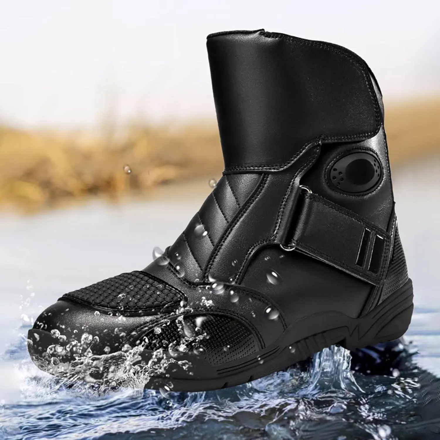 Men's Motorcycle Racing Shoes Waterproof High-Top Breathable Biker Boots Sneakers Powersports Footwear Crash Protection Protective Street Riding Dirt Bike Boots