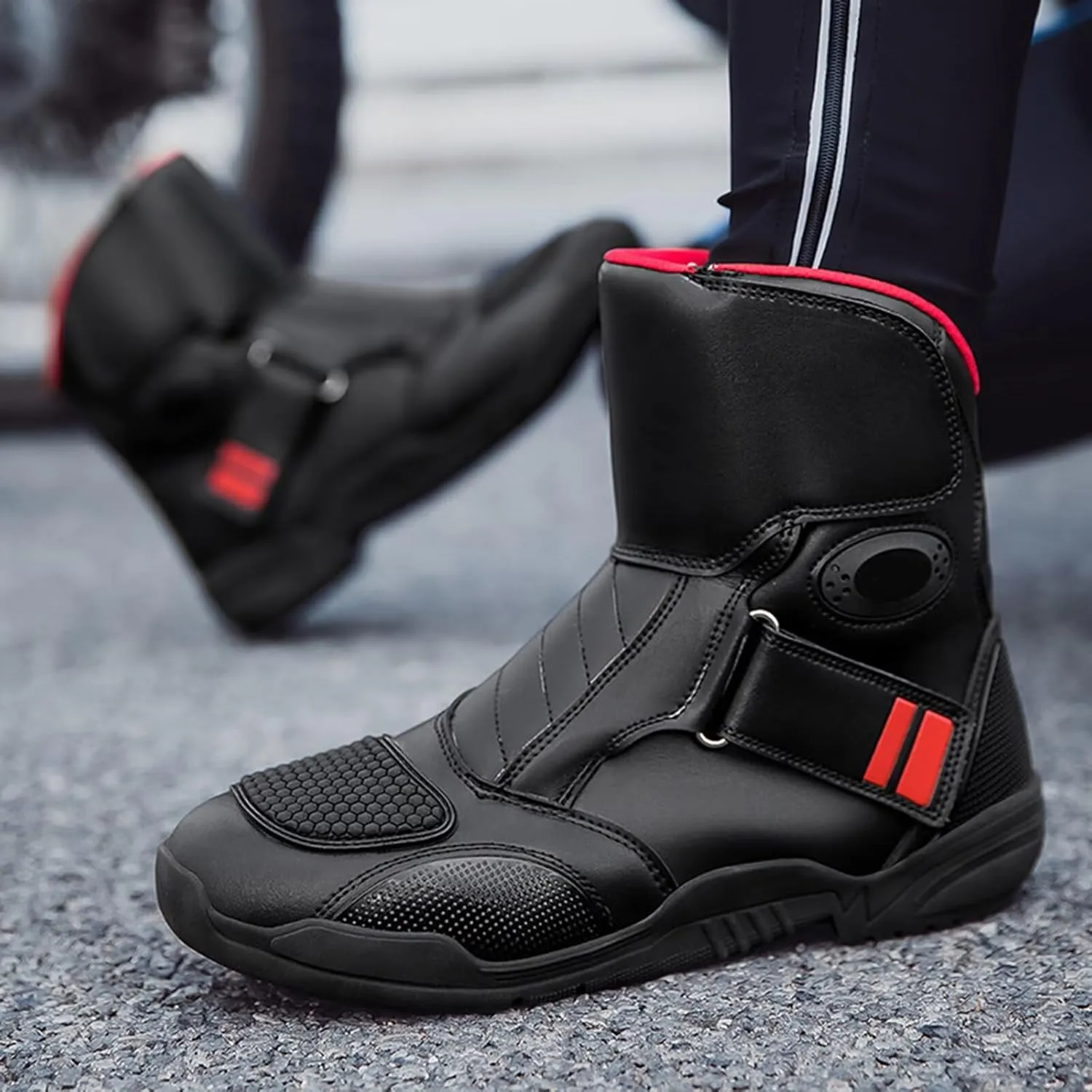 Men's Motorcycle Racing Shoes Waterproof High-Top Breathable Biker Boots Sneakers Powersports Footwear Crash Protection Protective Street Riding Dirt Bike Boots