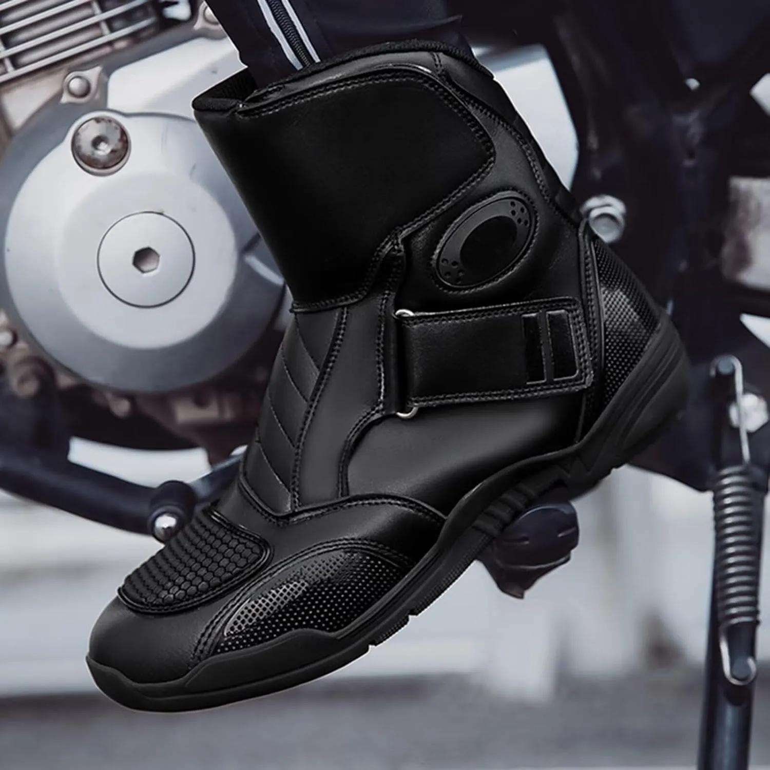 Men's Motorcycle Racing Shoes Waterproof High-Top Breathable Biker Boots Sneakers Powersports Footwear Crash Protection Protective Street Riding Dirt Bike Boots