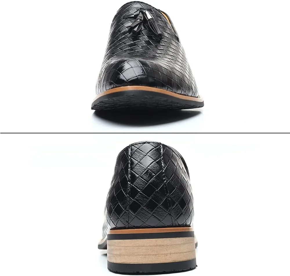 Mens Slip On Dress Shoes Leather Tassel Loafers