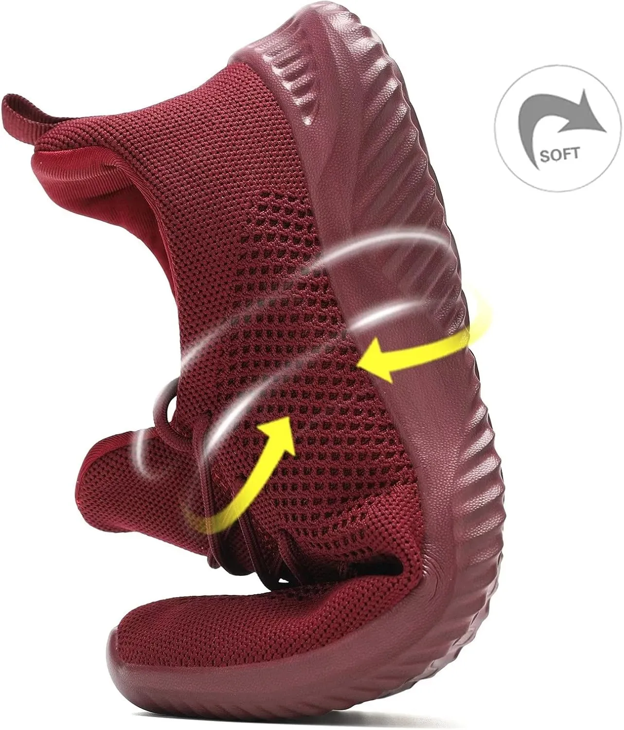 Mens Slip-on Tennis Shoes Walking Running Sneakers Lightweight Breathable Casual Soft Sole Mesh Work Gym Trainers
