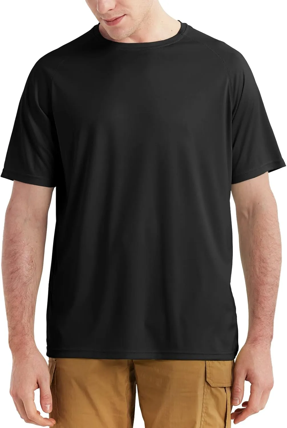 Men's UPF 50  Rash Guard Swim Shirt Short Sleeve Moisture Wicking Quick Dry Lightweight Wrinkle-Resistant