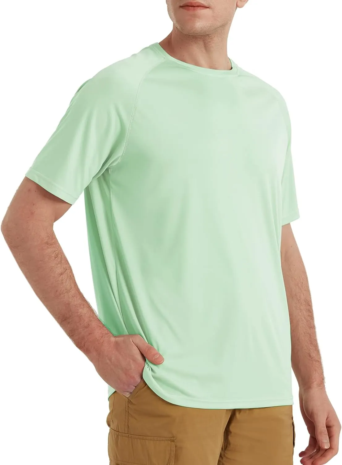 Men's UPF 50  Rash Guard Swim Shirt Short Sleeve Moisture Wicking Quick Dry Lightweight Wrinkle-Resistant