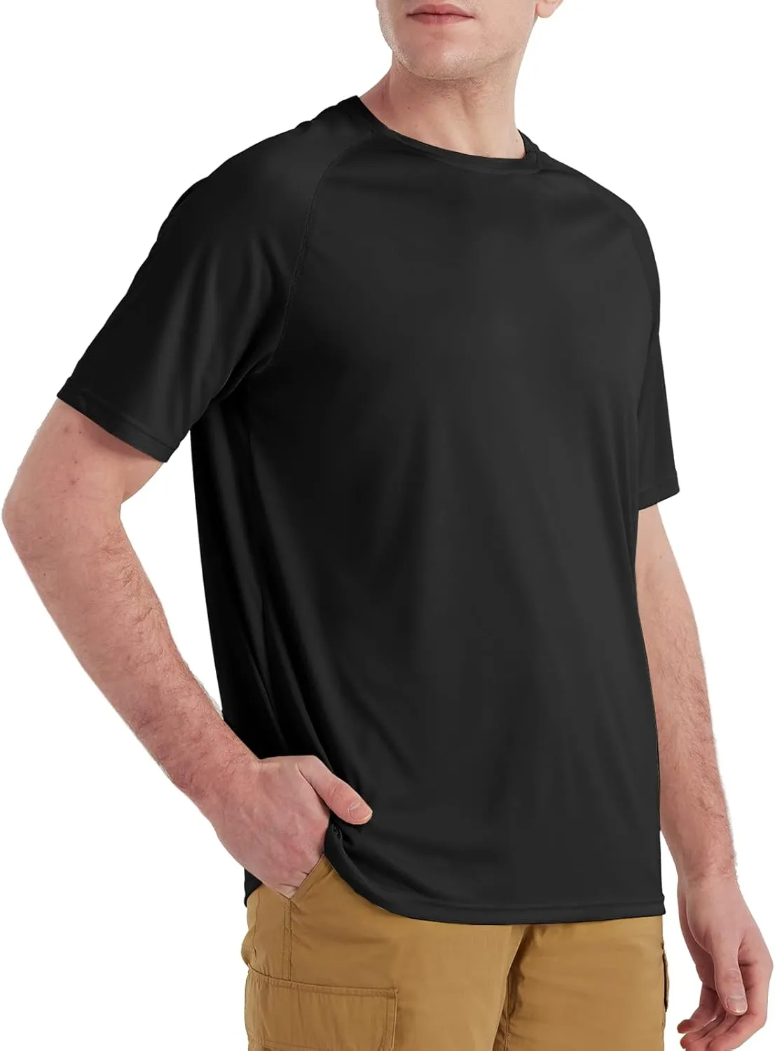 Men's UPF 50  Rash Guard Swim Shirt Short Sleeve Moisture Wicking Quick Dry Lightweight Wrinkle-Resistant