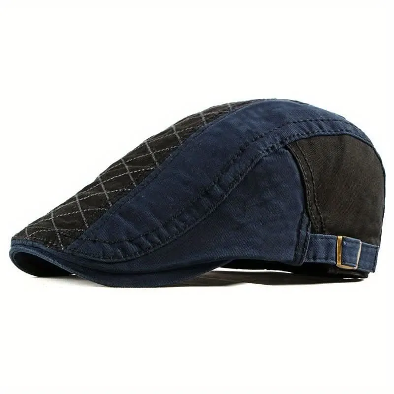 Men’s Vintage Newsboy Flat Cap – Adjustable, Lightweight Polyester