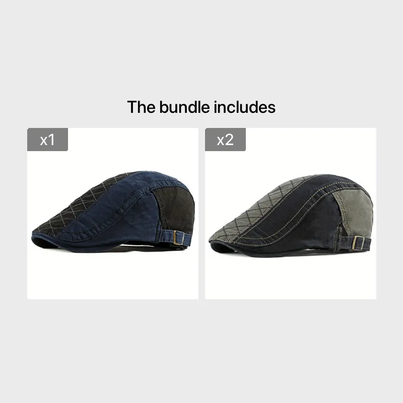 Men’s Vintage Newsboy Flat Cap – Adjustable, Lightweight Polyester