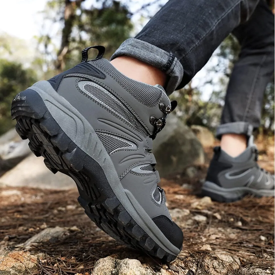 Mens Walking Boots Womens Trekking Shoes Lightweight Outdoor Hiking Boots