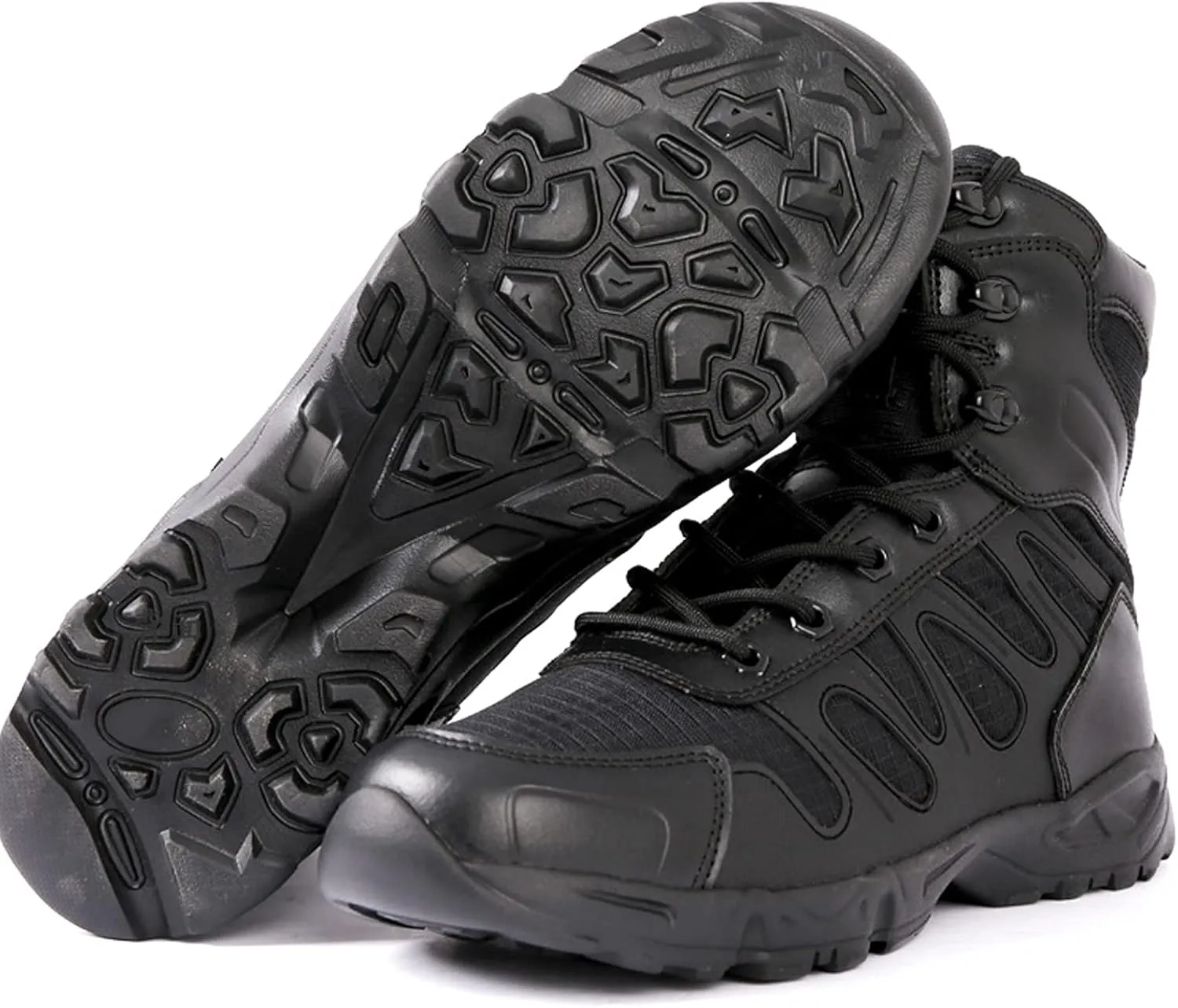 Mens Walking Waterproof Leather Boots Lightweight Outdoor Climbing ​Hiking Trekking Shoes-Black||EU44/US10