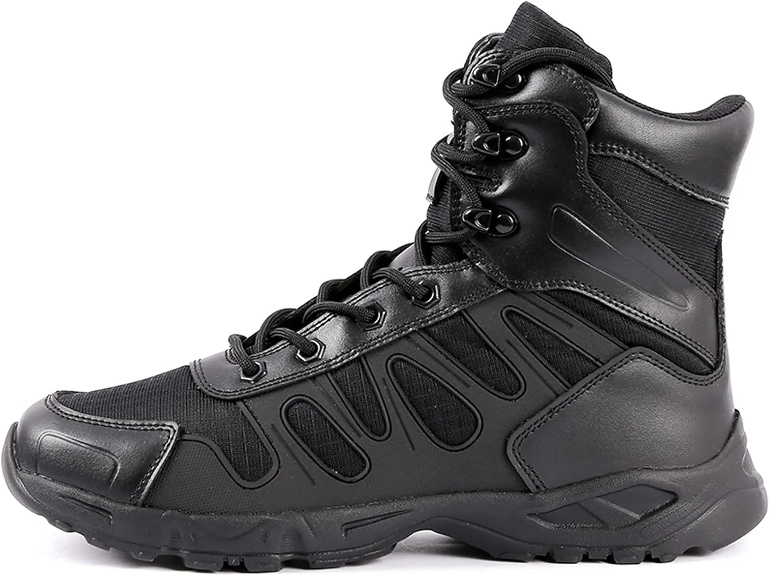 Mens Walking Waterproof Leather Boots Lightweight Outdoor Climbing ​Hiking Trekking Shoes-Black||EU44/US10