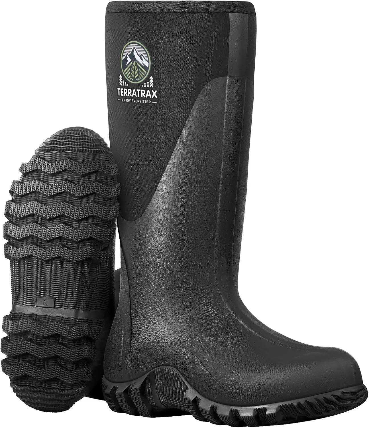 Men's Waterproof Rubber Muck Rain and Work Boot – Durable 6mm Neoprene Insulated, Ideal for Fishing Hunting & Farming