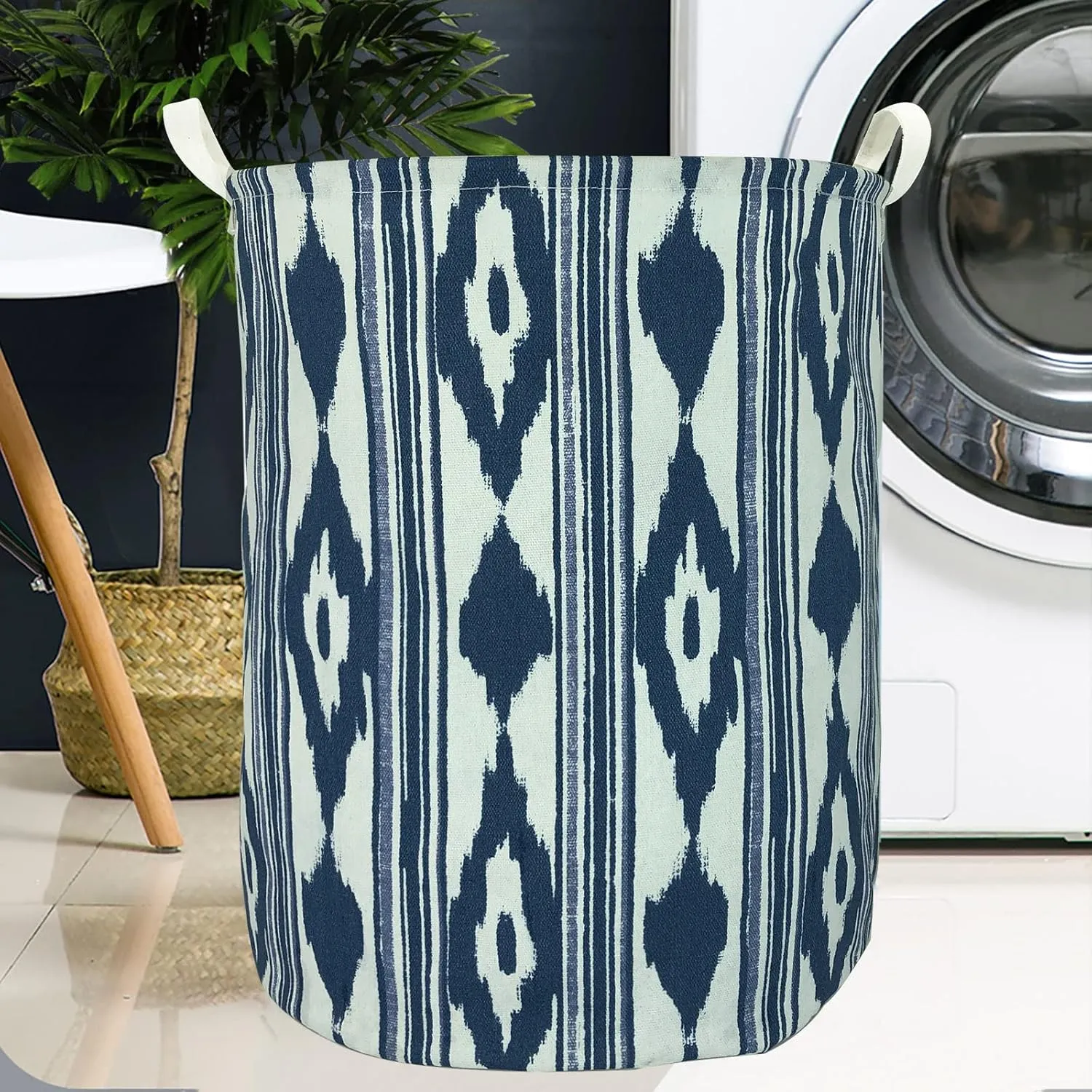 Merdes 19.7’’ Waterproof Foldable Laundry Hamper, Dirty Clothes Laundry Basket, Linen Bin Storage Organizer for Toy Collection (Blue River)