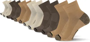 Merrell Men's and Women's Everyday Outdoor Crew Socks-6 & 12 Pairs-Cushioned Breathable Mesh