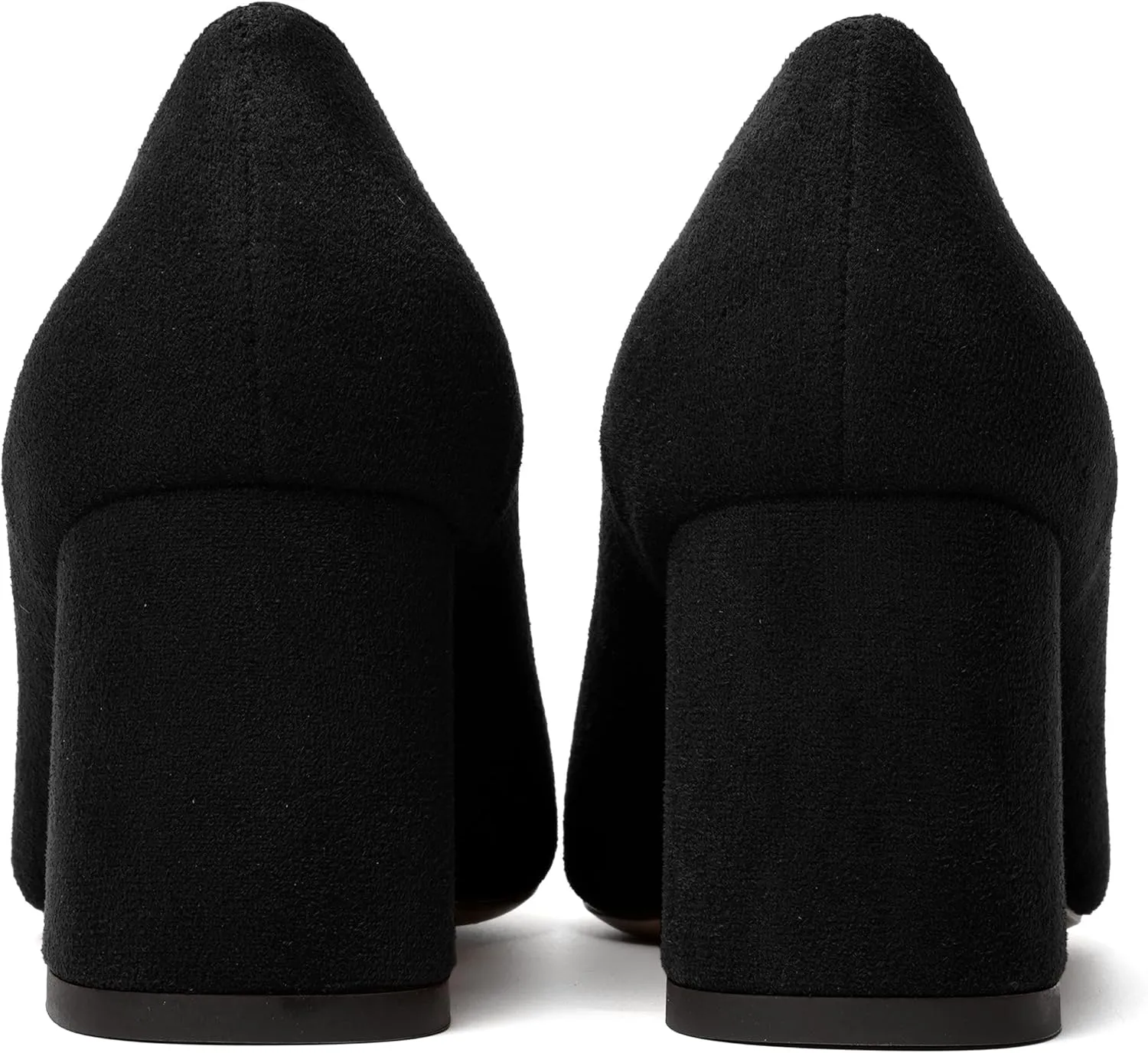 MERRORI Women's Mid Chunky Heels Slip On Pointed Toe Suede Casual Block Dating Heel Pumps Shoes 2.5 Inch
