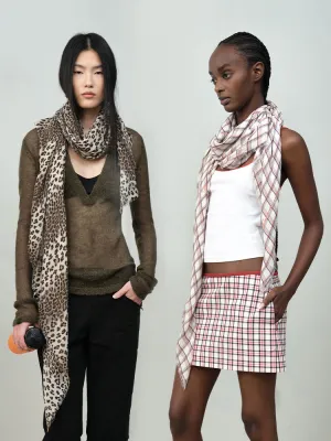 Mesh Lightweight Plaid Scarf