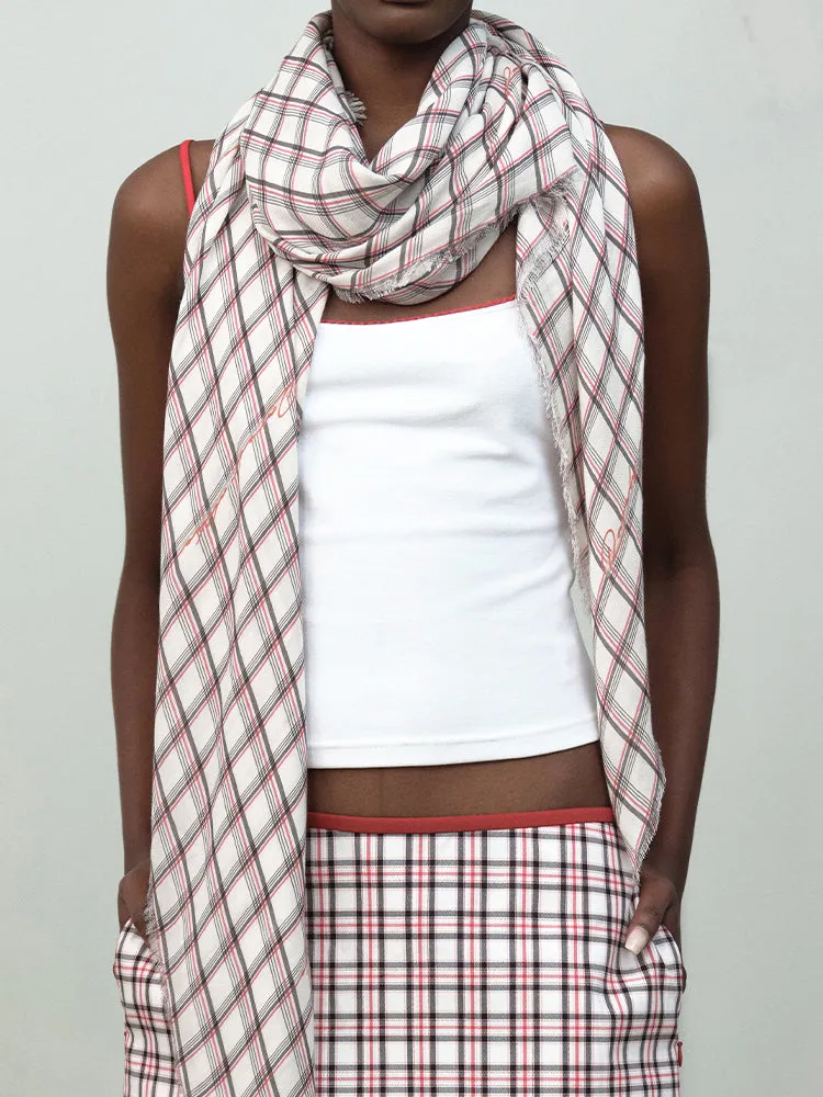 Mesh Lightweight Plaid Scarf