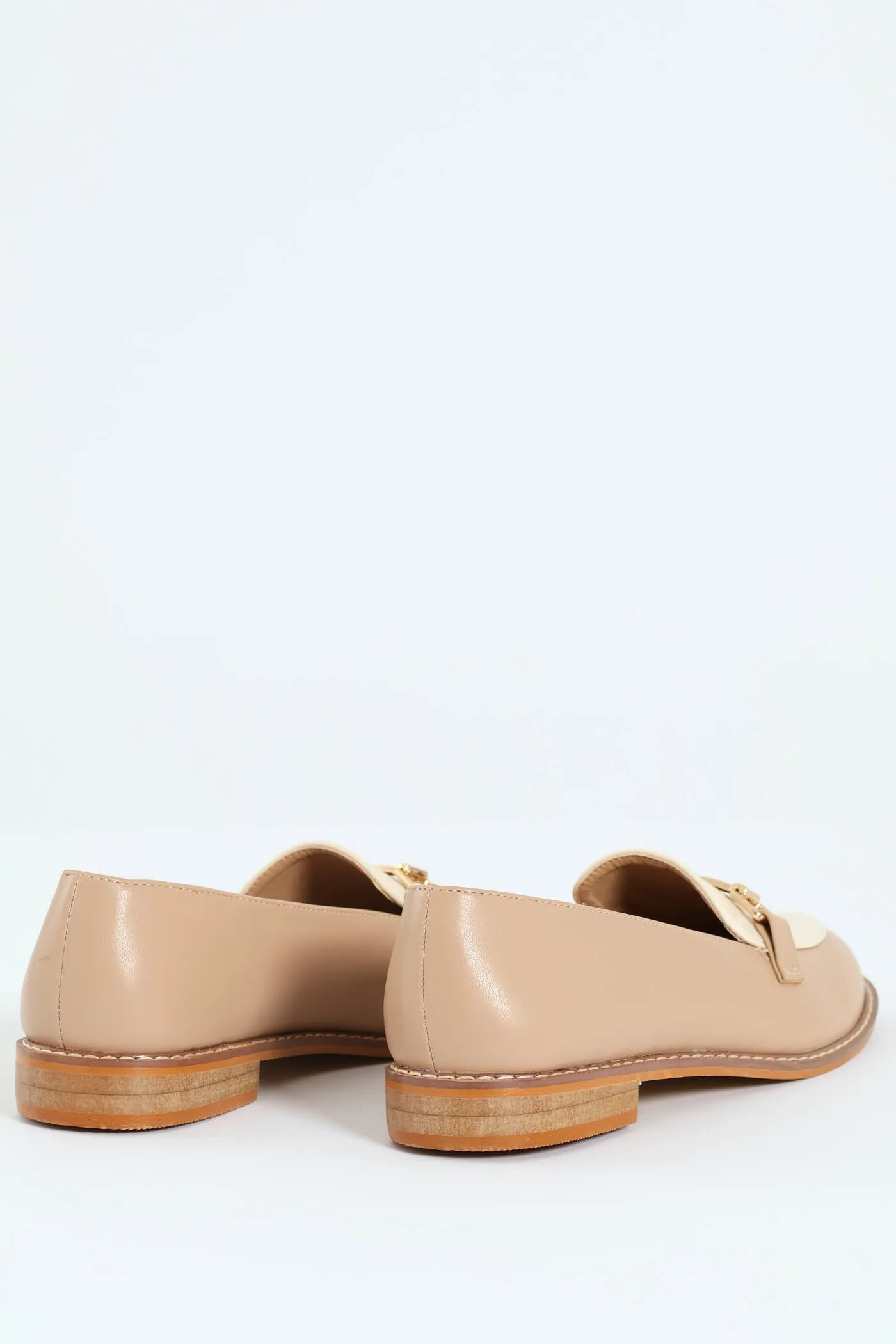 Metal Trim Loafer - Natural