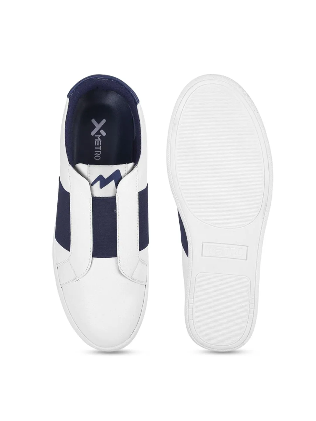 Metro Men Colourblocked Slip-On Sneakers