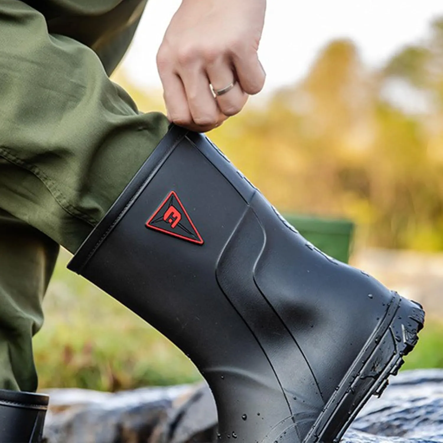 Mid-calf Mens Rain Boots,PVC Rubber Rain Boot Mens Waterproof,Durable Slip Mud Boots for Agriculture and Industrial Working