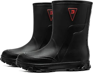 Mid-calf Mens Rain Boots,PVC Rubber Rain Boot Mens Waterproof,Durable Slip Mud Boots for Agriculture and Industrial Working
