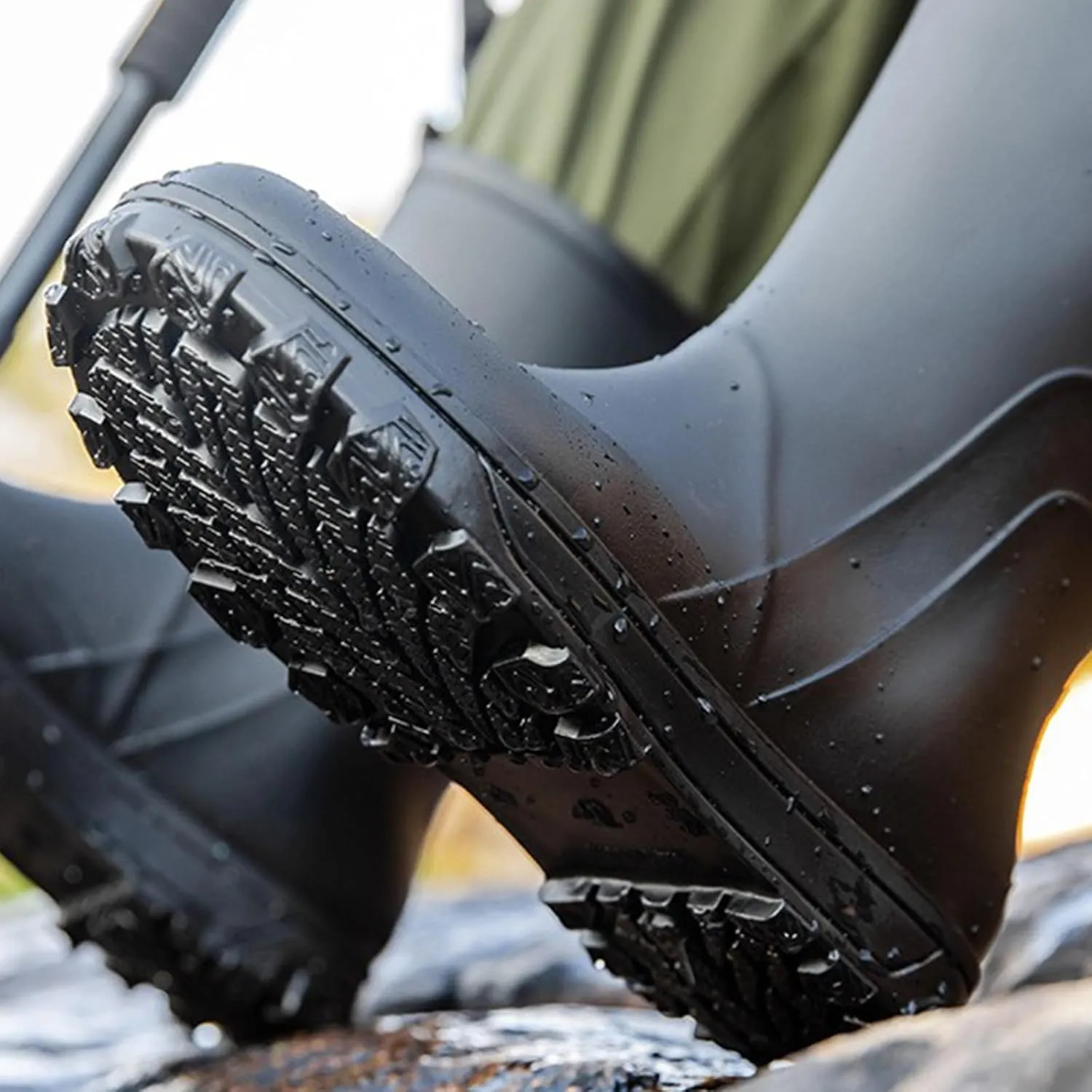Mid-calf Mens Rain Boots,PVC Rubber Rain Boot Mens Waterproof,Durable Slip Mud Boots for Agriculture and Industrial Working