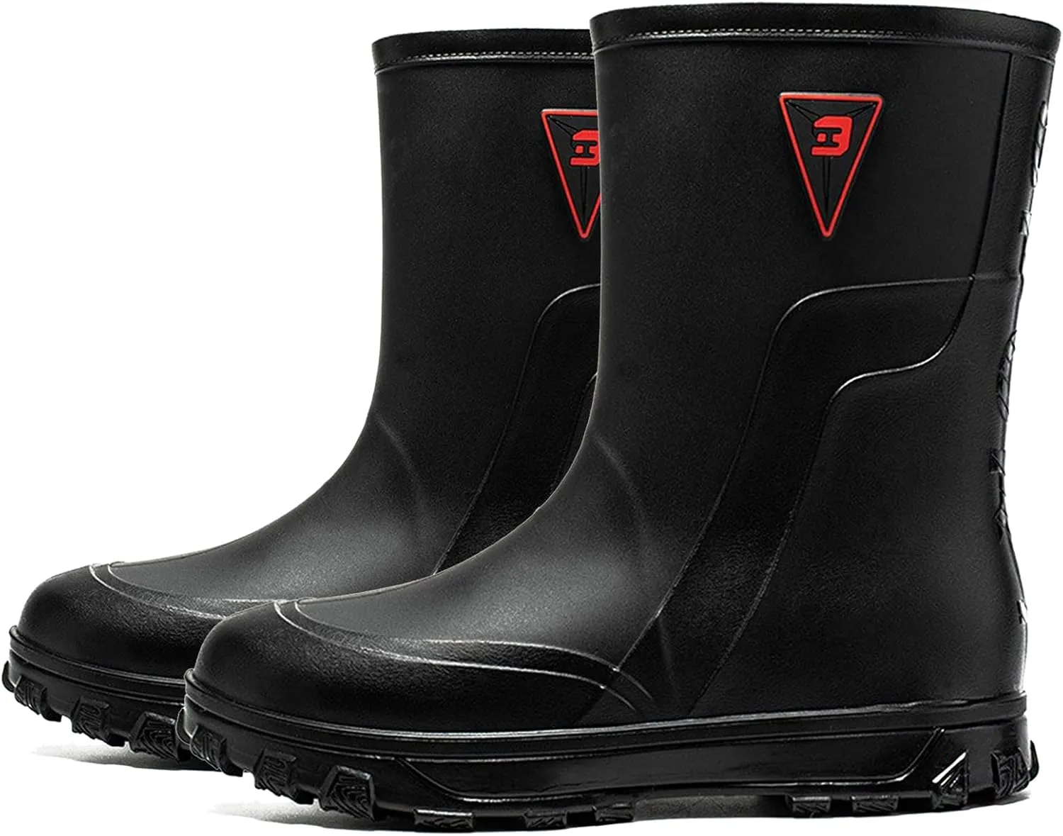 Mid-calf Mens Rain Boots,PVC Rubber Rain Boot Mens Waterproof,Durable Slip Mud Boots for Agriculture and Industrial Working