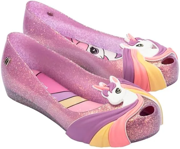 mini melissa Girl's Ultragirl Unicorn Ballet Flat