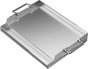 MixRBBQ Universal Stainless Steel Griddle for Gas Grill, 17" X13" Flat Top Grill with Foldable Handles for Stove, BBQ Charcoal/Gas Grills, Parties Grilling
