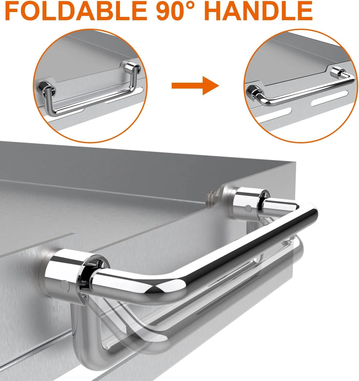 MixRBBQ Universal Stainless Steel Griddle for Gas Grill, 17" X13" Flat Top Grill with Foldable Handles for Stove, BBQ Charcoal/Gas Grills, Parties Grilling
