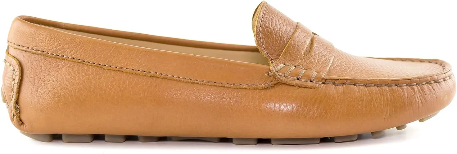 MJNY Womens Casual Comfortable Genuine Leather Lightweight Driving Moccasins Classic Fashion Penny Slip On Ladies Driving Loafer Flat Shoes