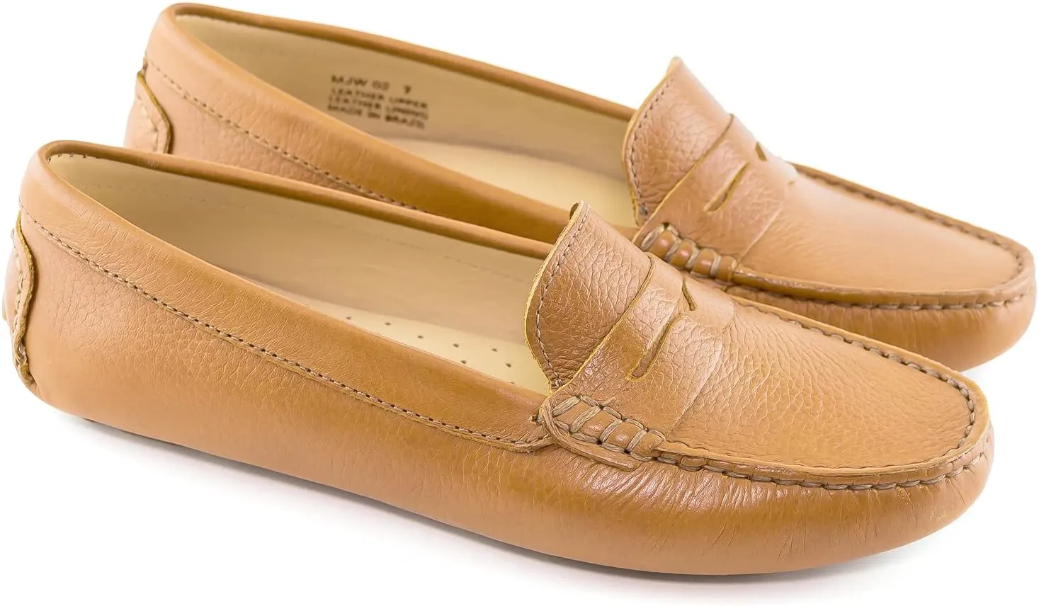 MJNY Womens Casual Comfortable Genuine Leather Lightweight Driving Moccasins Classic Fashion Penny Slip On Ladies Driving Loafer Flat Shoes