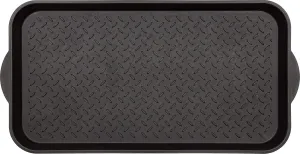 Mohawk Home Boot Tray All Weather Waterproof Mat for Entryway, Shoes, Pet Food Tray, Garden, Indoor Outdoor Black Plastic 1'3"x2'5"