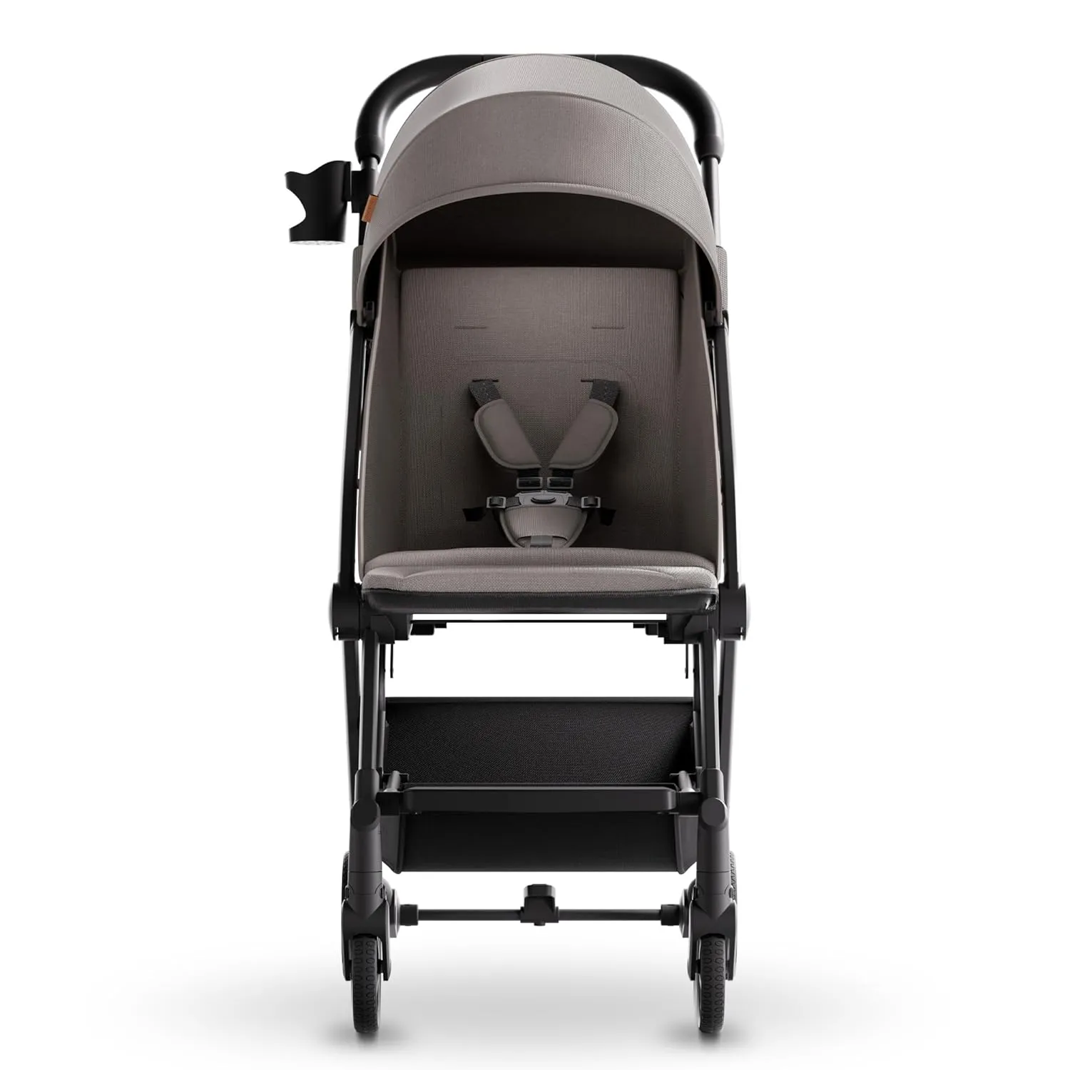 Mompush Lithe V2 Lightweight Stroller with Snack Tray, Ultra-Compact Fold & Airplane Ready Travel Stroller, Near Flat Recline Seat, Cup Holder, Raincover & Travelbag Included