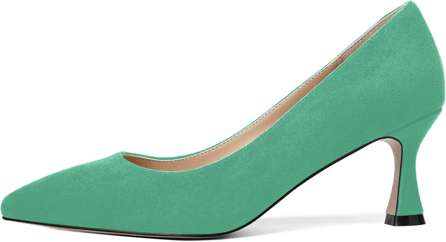 MOVINSTEPS Womens Pointed Toe Evening Sexy Suede Slip On Stiletto Mid Heel Pumps Shoes 2.5 Inch