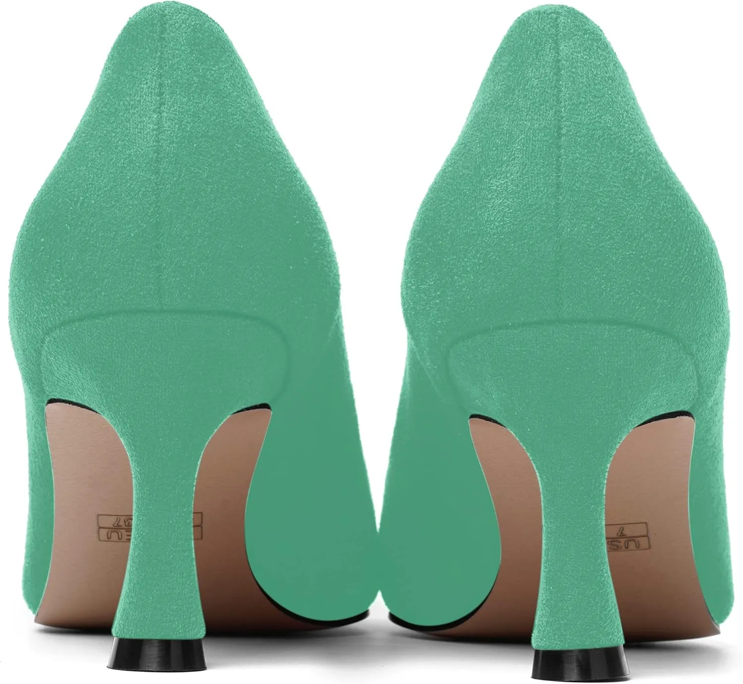 MOVINSTEPS Womens Pointed Toe Evening Sexy Suede Slip On Stiletto Mid Heel Pumps Shoes 2.5 Inch