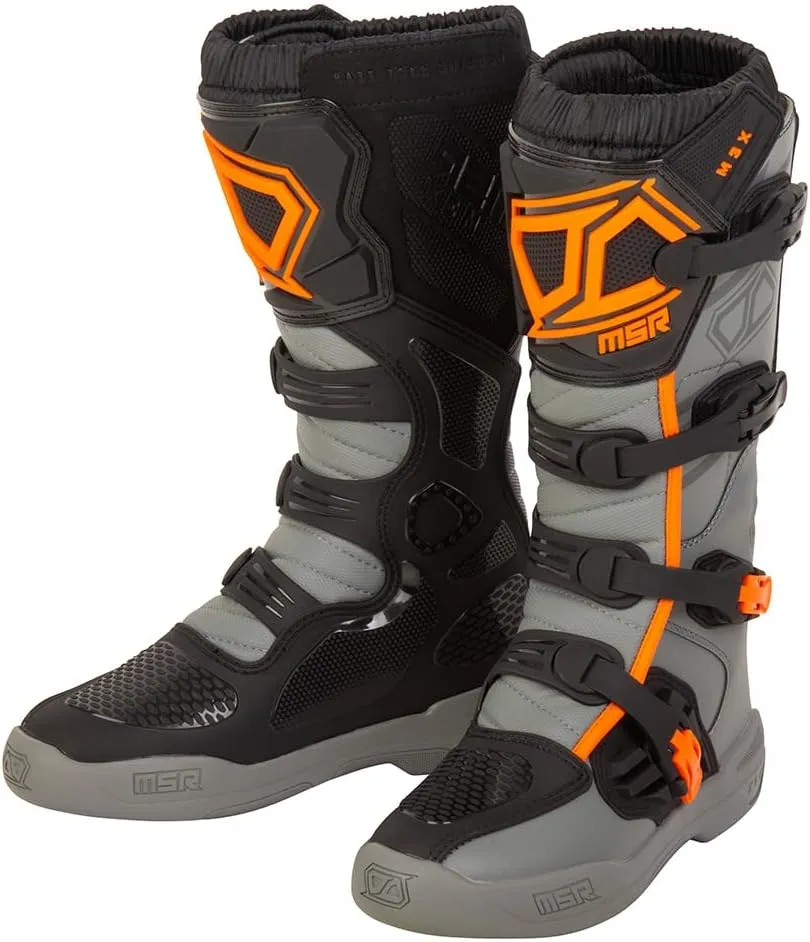 MSR M3X Motocross Boot (9, Grey/Orange)