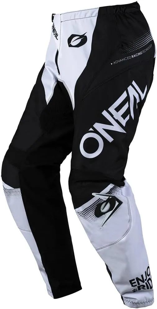 MX Outfit O'Neal Element Racewear Black White Men (W32/Medium) Protective Pants Jersey dirt bike bundle motocross off-road combo set