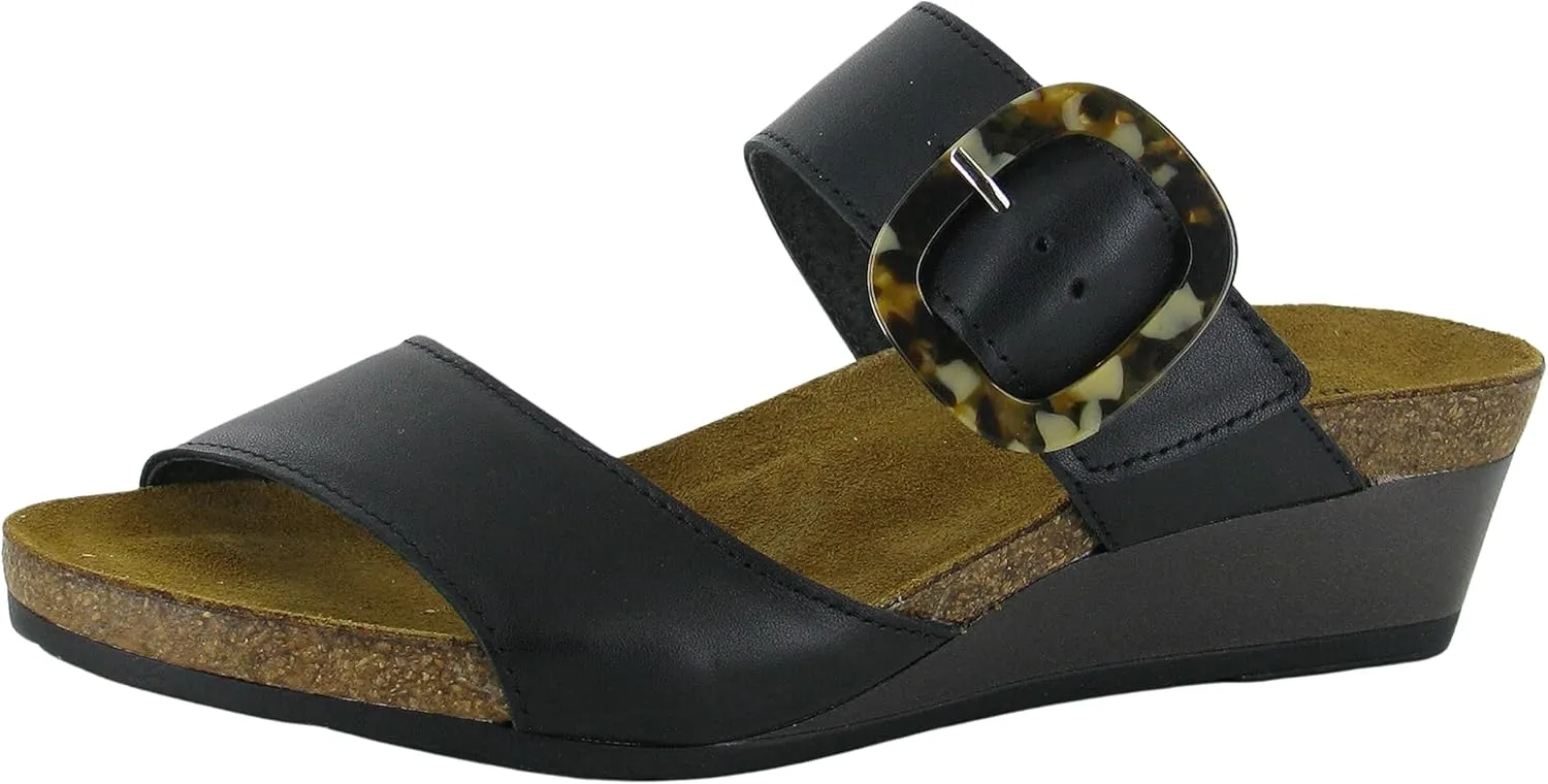 NAOT Footwear Kingdom Women’s Wedge Sandal with Buckle, Cork Footbed, and Arch Support - Adjustable Three-Strap Sandal With Backstrap - Comfort and Support – Lightweight and Perfect for Travel