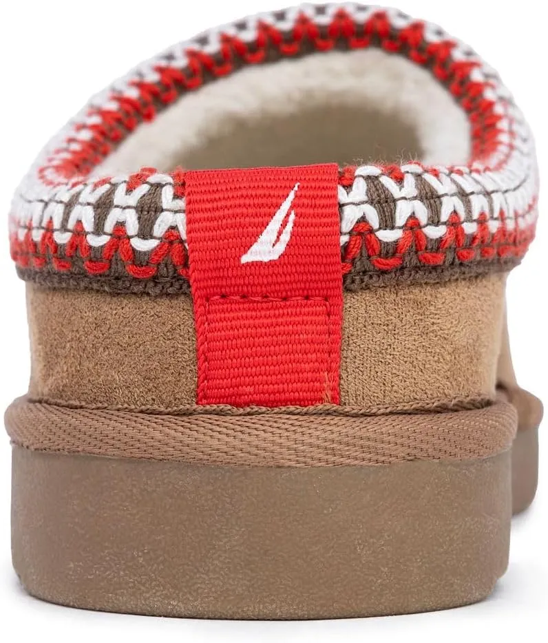 Nautica Kids Fuzzy Micro-Suede Cozy Slippers – Indoor/Outdoor, Cushioned, Warm, Cute, Fluffy Slip-On Shoes for Boys and Girls, Winter Comfy Home Footwear