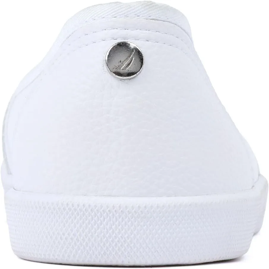 Nautica Women's Slip-On Canvas Sneakers – Casual Comfort Walking Shoes with Cushioned Insole, Lightweight Everyday Flats