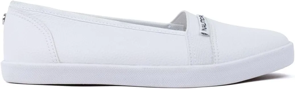 Nautica Women's Slip-On Canvas Sneakers – Casual Comfort Walking Shoes with Cushioned Insole, Lightweight Everyday Flats